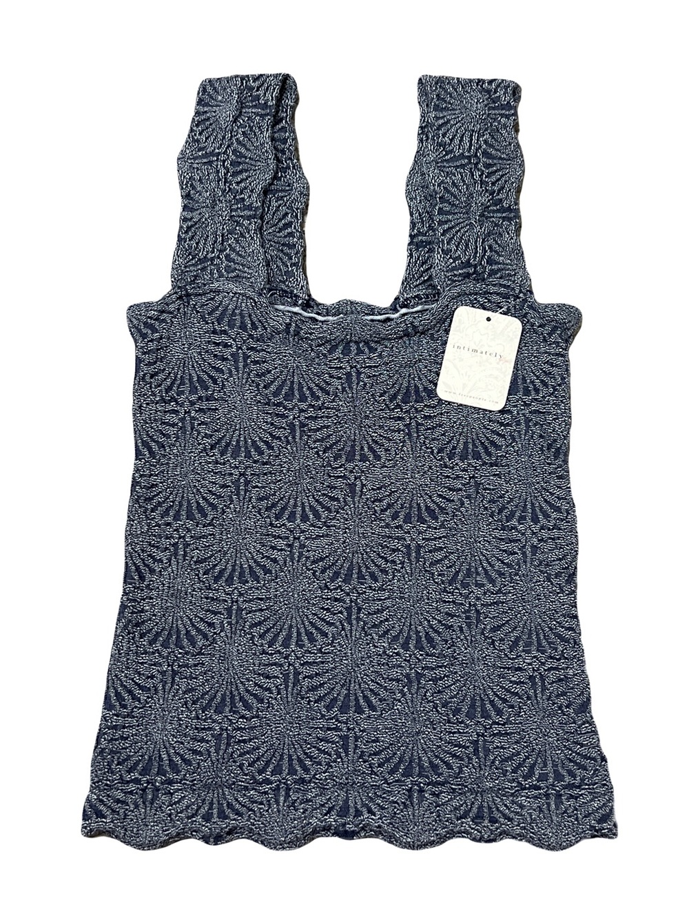 free people Love Letter Jacquard Camisole Top | Navy/ Gray | M/L - Picture 1 of 4